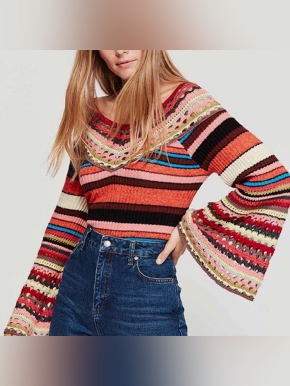 Free People Heart and Soul Crotchet Sweater